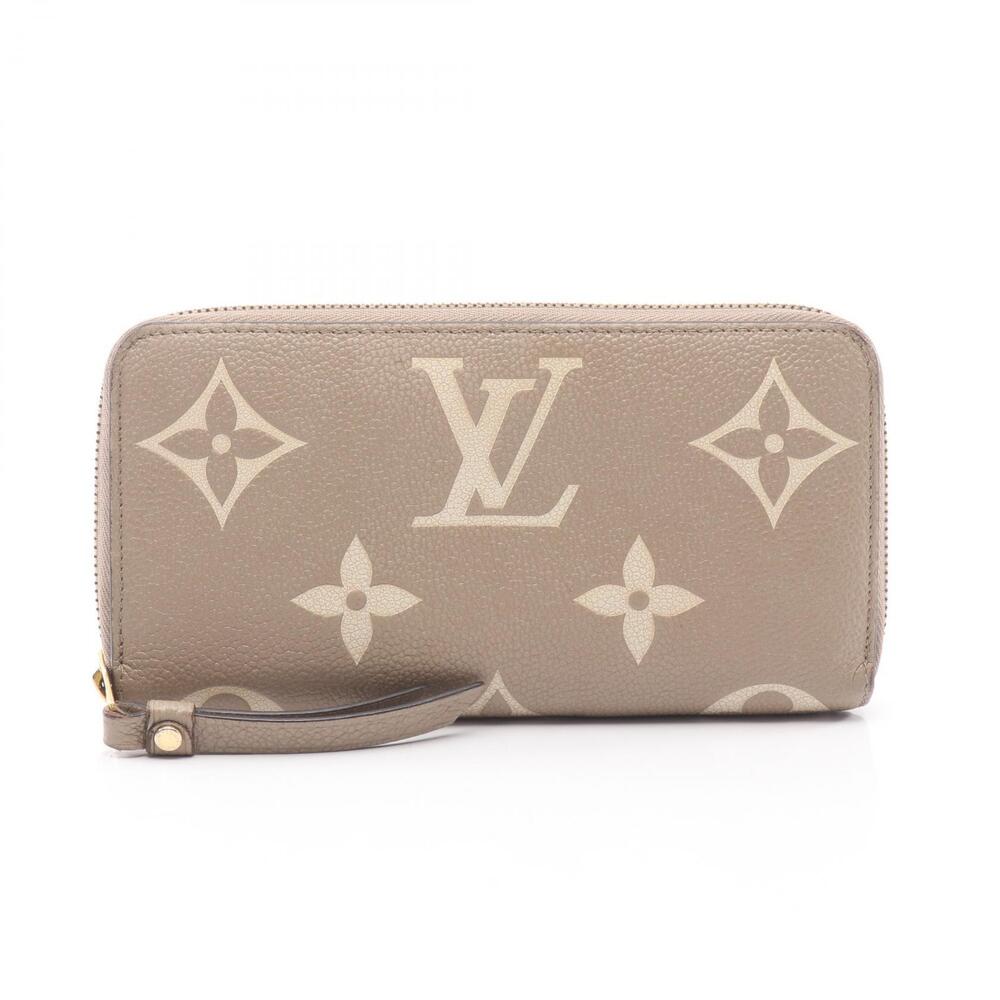 Louis Vuitton Zippy Wallet Bicolor Leather Monogram Empreinte Ivory White Beige